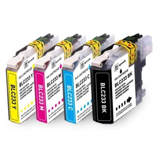 Compatible Inkjet Value Pack: Substitute to Brother LC233 - (1 X Black, 1 X Cyan, 1 X Magenta, 1 X Yellow)