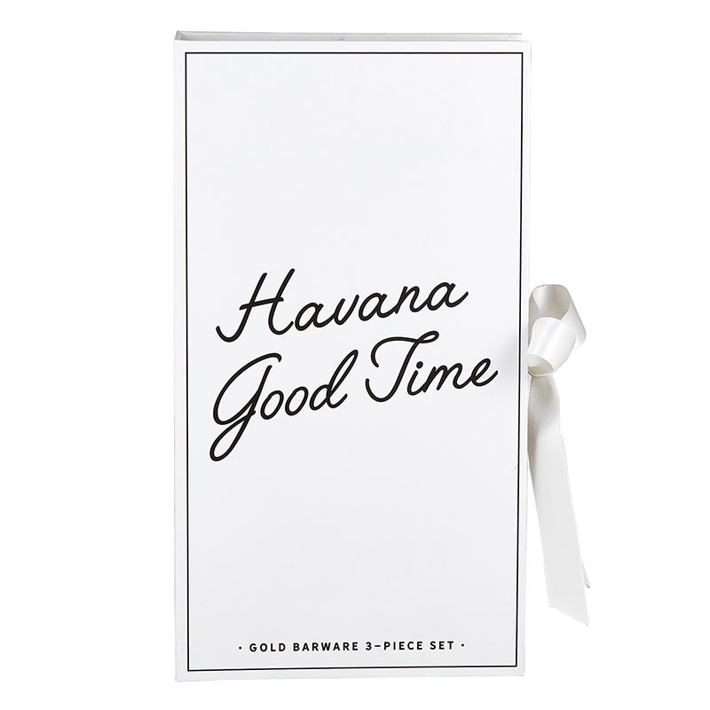 Havana Good Time Gold Barware Set by Santa Barbara Design Studio