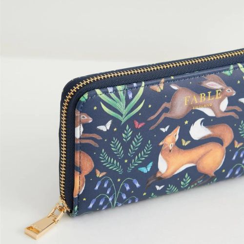 Large Purse Catherine Rowe Navy Fox Rabbit by Fable England