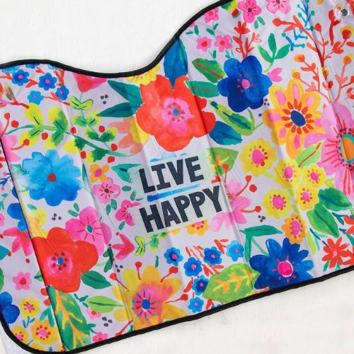 Live Happy Sun Shade for the Car by Natural Life