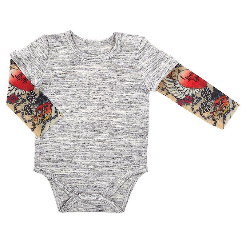 Tattoo Snapshirt (Grey, 6-12 Months) by Stephan Baby